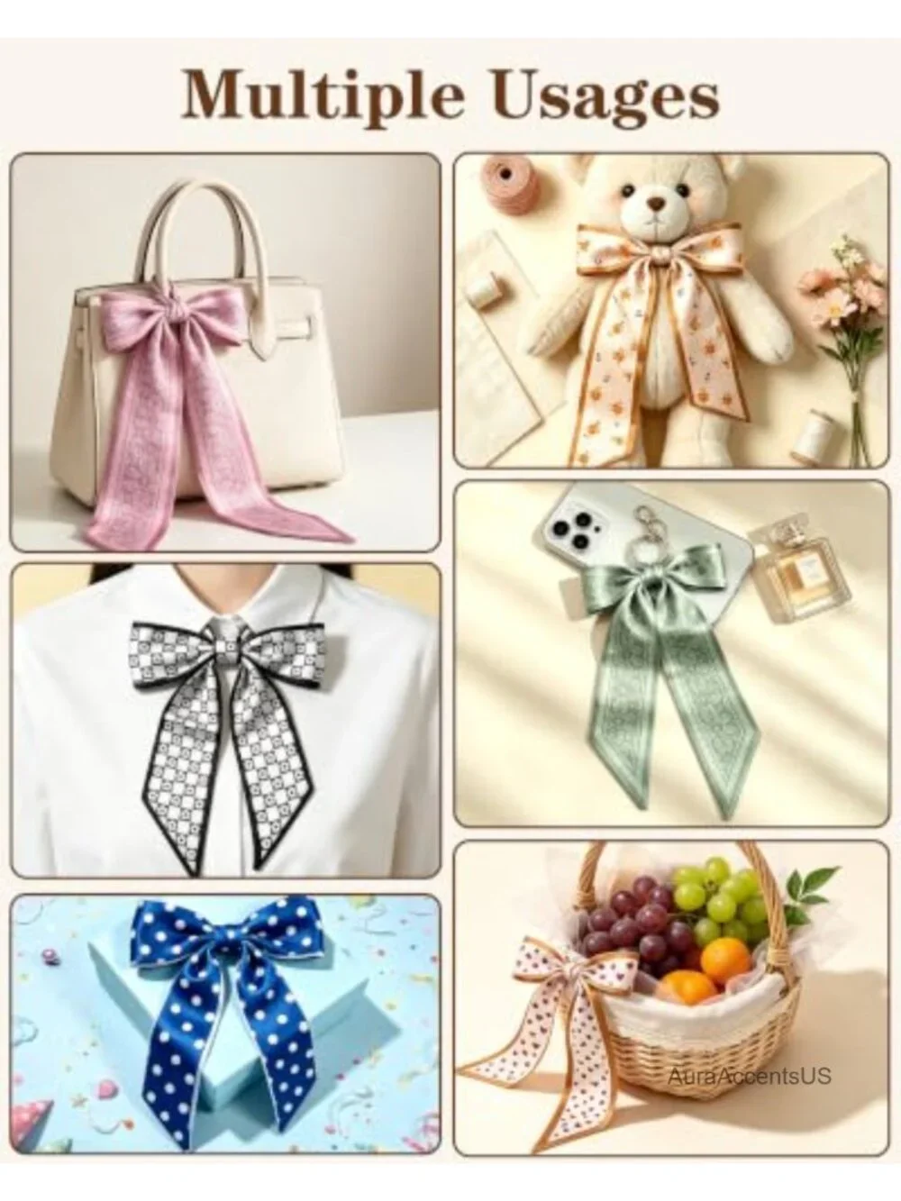 12 Pack Silk Scarves Set - Multifunctional Neck & Hair Scarves - Fashion